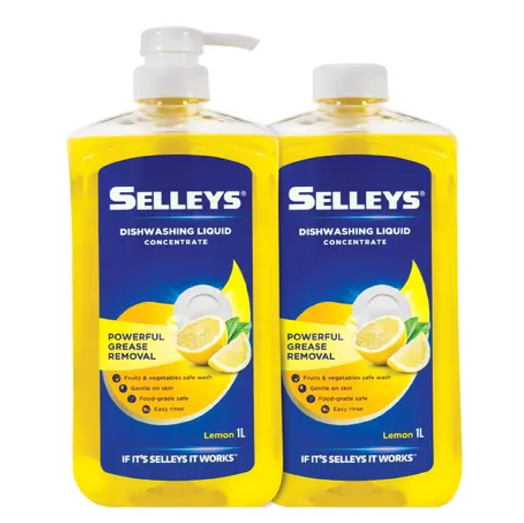 Selleys DISHWASHING LIQUID & REFILL Bundle LEMON 1L X 2